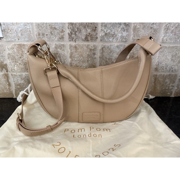Pom Pom London TOFFEE Sutton Crossbody Sling Bag Dust Bag 2 Matching Straps - Picture 2 of 5
